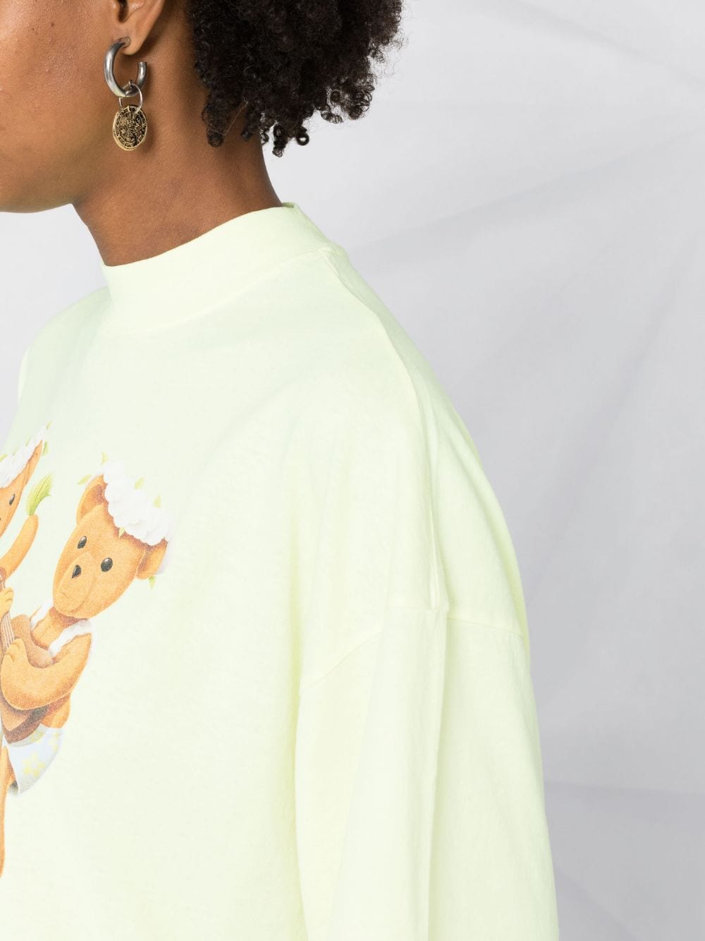 PALM ANGELS WOMEN GD Dancing Bears Loose Tee Yellow Flu - MAISONDEFASHION.COM