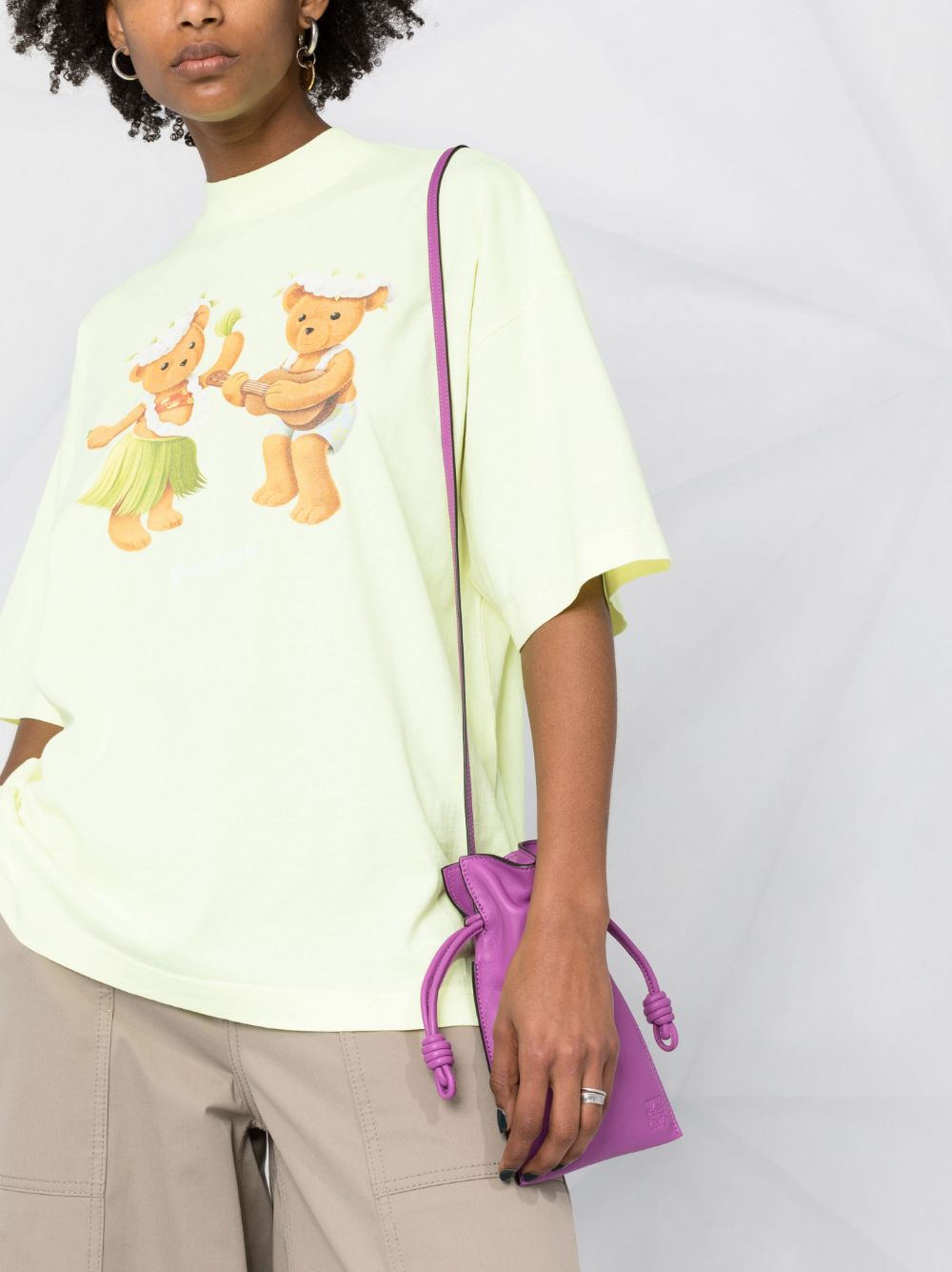 PALM ANGELS WOMEN GD Dancing Bears Loose Tee Yellow Flu - MAISONDEFASHION.COM