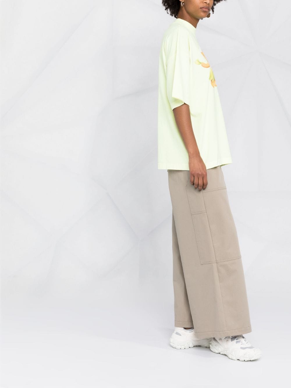 PALM ANGELS WOMEN GD Dancing Bears Loose Tee Yellow Flu - MAISONDEFASHION.COM