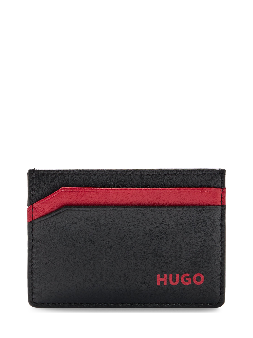 HUGO Logo Cardholder Wallet Black - MAISONDEFASHION.COM