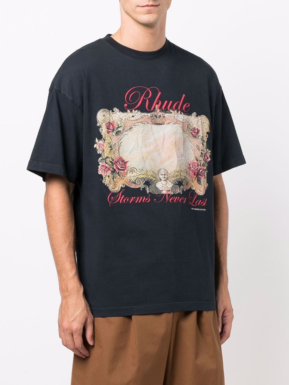 RHUDE Mirror Tee Black - MAISONDEFASHION.COM