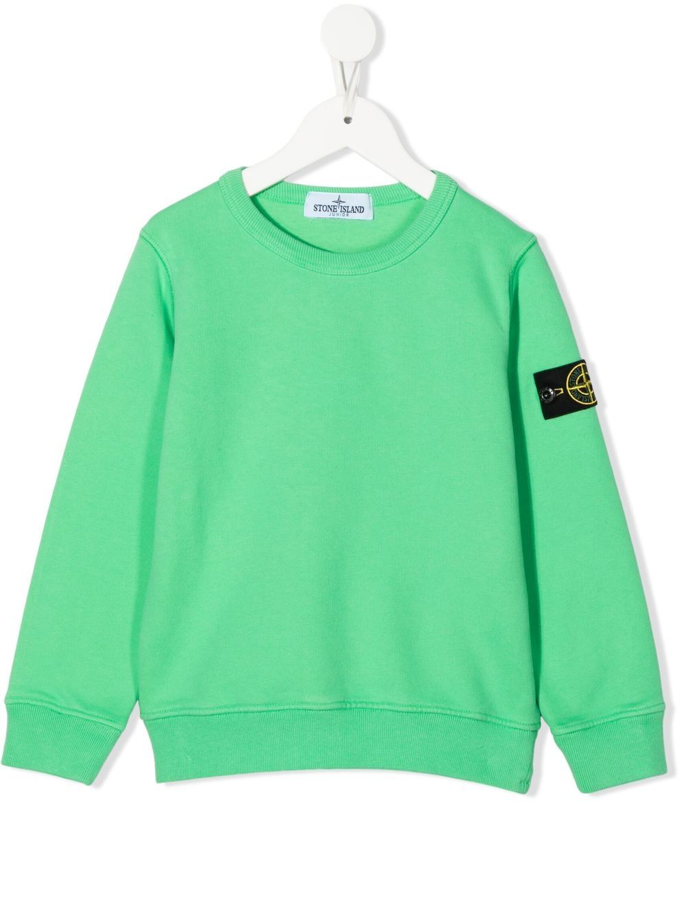 STONE ISLAND KIDS Logo-patch Sweatshirt Green - MAISONDEFASHION.COM