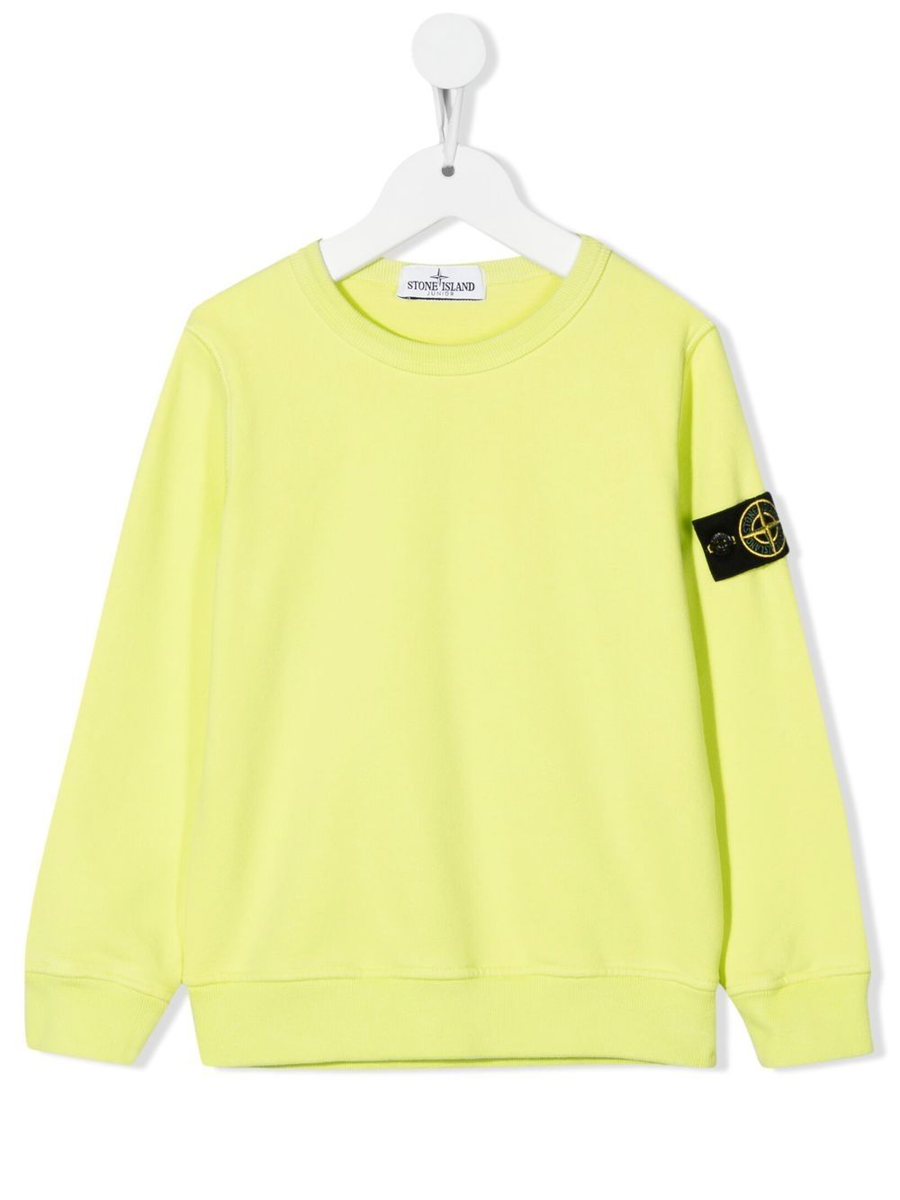 STONE ISLAND KIDS Logo patch Sweatshirt Lemon Yellow MAISONDEFASHION.COM