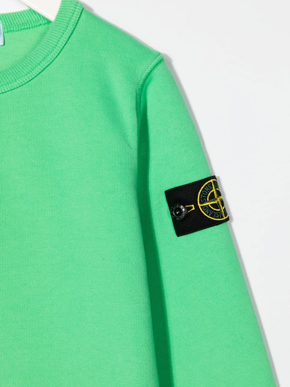 STONE ISLAND KIDS Logo-patch Sweatshirt Green - MAISONDEFASHION.COM