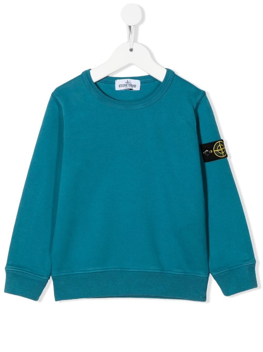 STONE ISLAND KIDS Logo-patch Sweatshirt Cobalt Blue - MAISONDEFASHION.COM