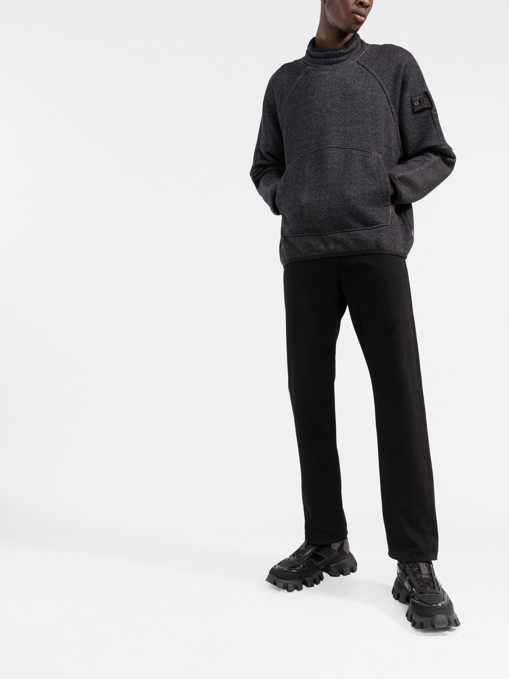 STONE ISLAND SHADOW PROJECT Funnel Neck Sweatshirt Black - MAISONDEFASHION.COM