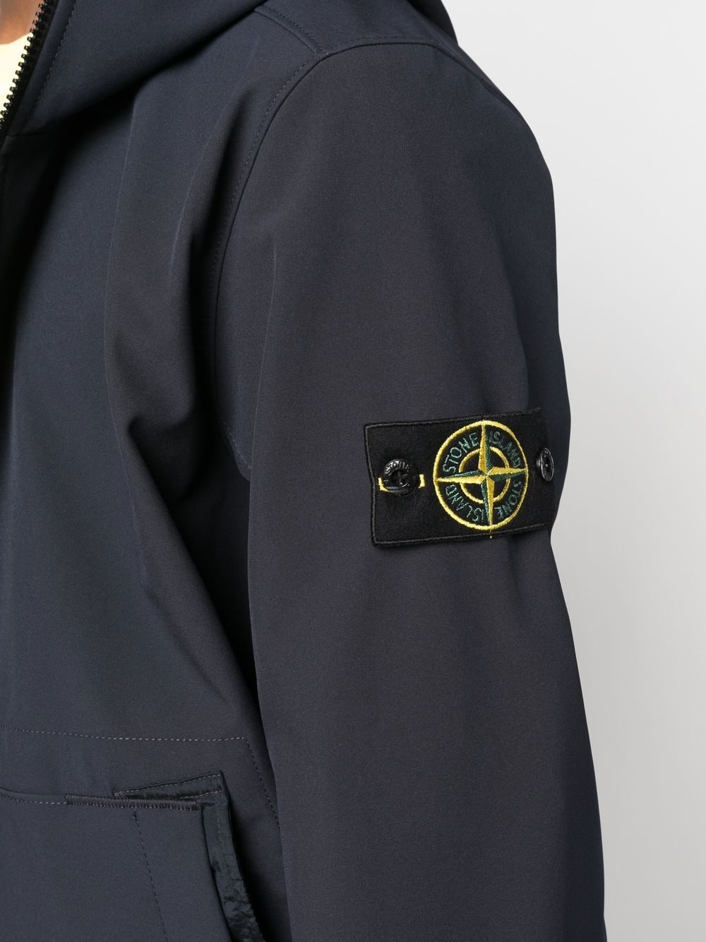 STONE ISLAND Compass-patch Hooded Zip-up Jacket Navy Blue - MAISONDEFASHION.COM