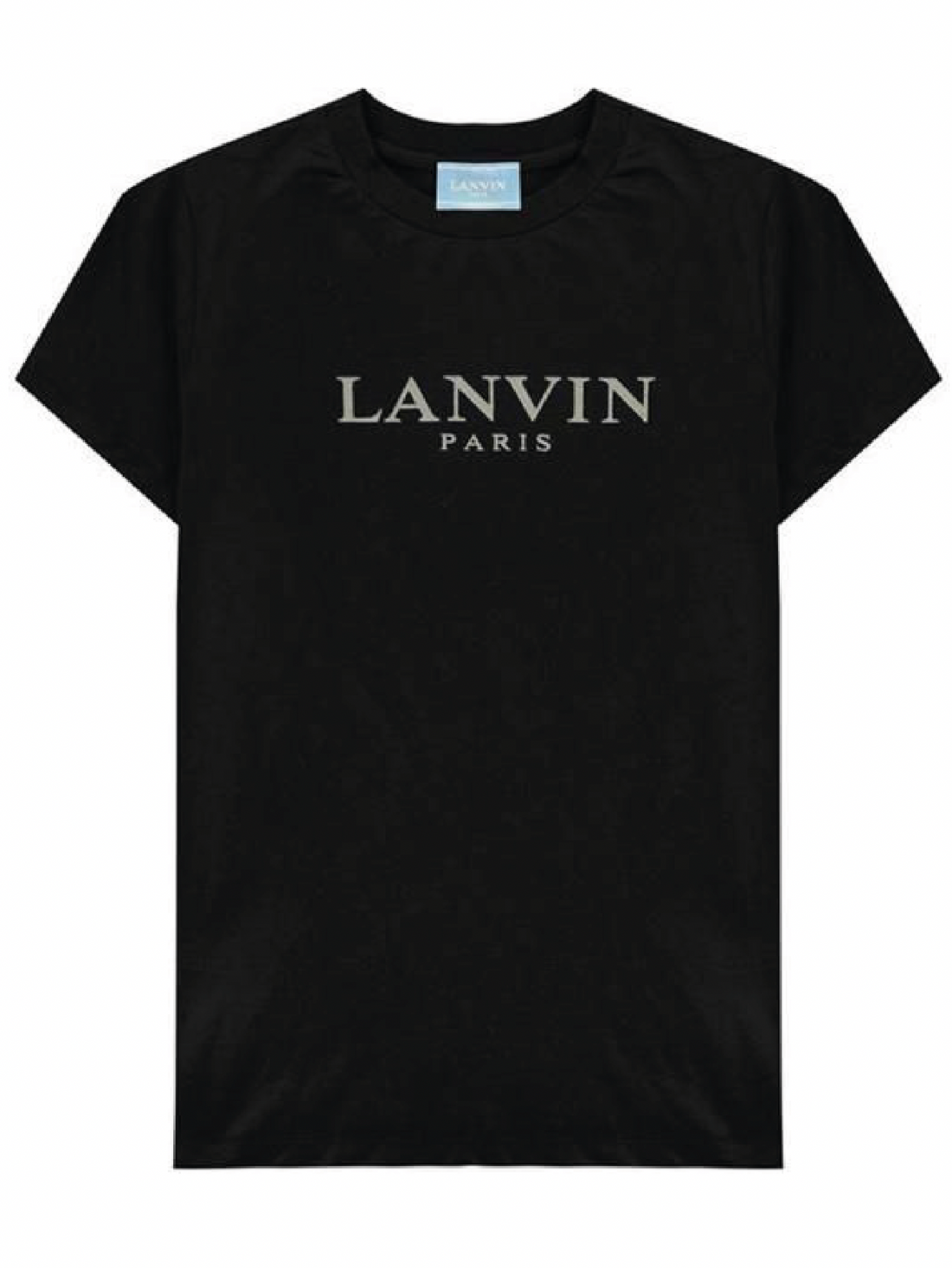 Lanvin Enfant logo print cotton T-shirt black - MAISONDEFASHION.COM