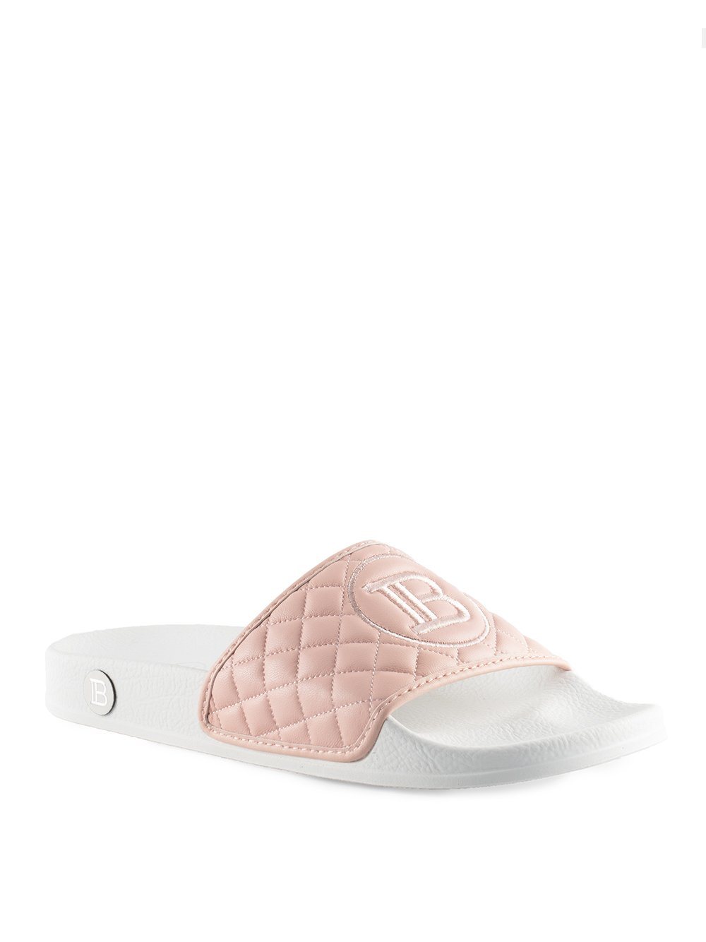 BALMAIN Quilted Pool Sliders Rose Pink - Maison De Fashion 