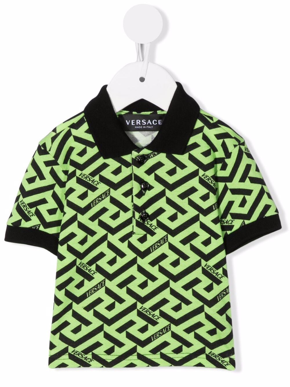 VERSACE BABY Greca-print Polo Shirt - MAISONDEFASHION.COM