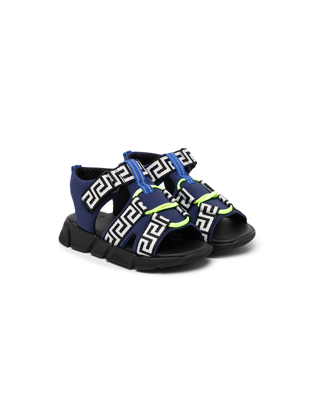 VERSACE BABY Greca Motif Touch-strap Sandals - MAISONDEFASHION.COM