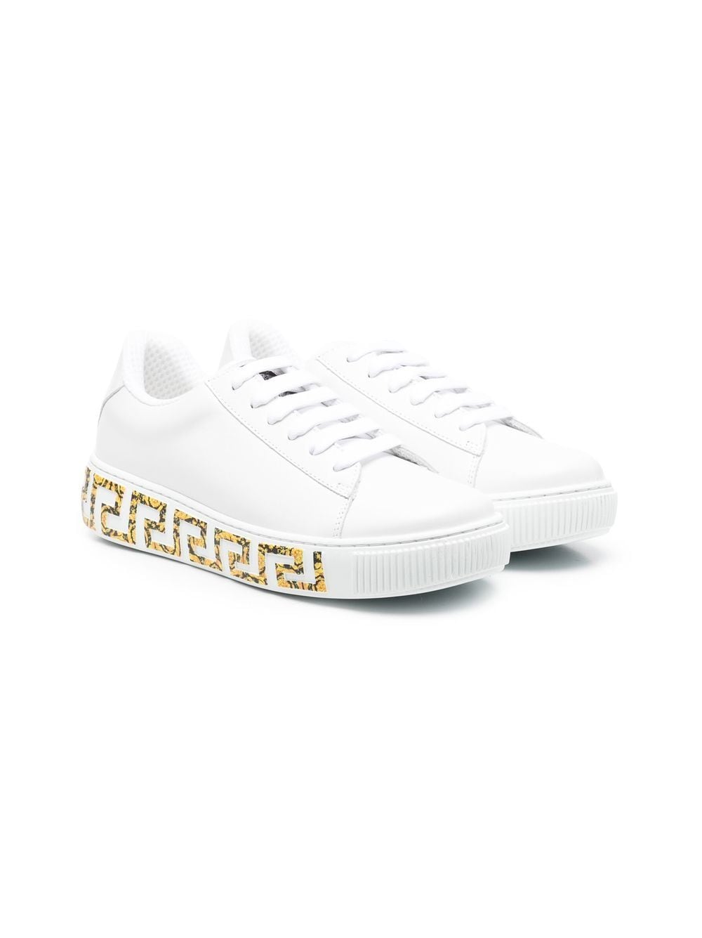 VERSACE KIDS Greca-detail Sneakers White - MAISONDEFASHION.COM