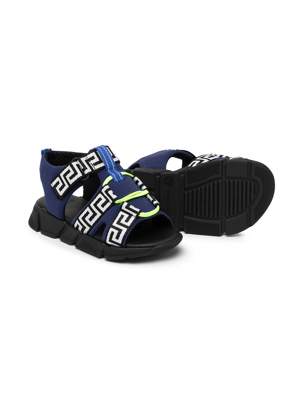 VERSACE BABY Greca Motif Touch-strap Sandals - MAISONDEFASHION.COM