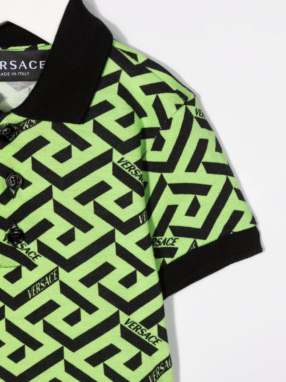 VERSACE BABY Greca-print Polo Shirt - MAISONDEFASHION.COM