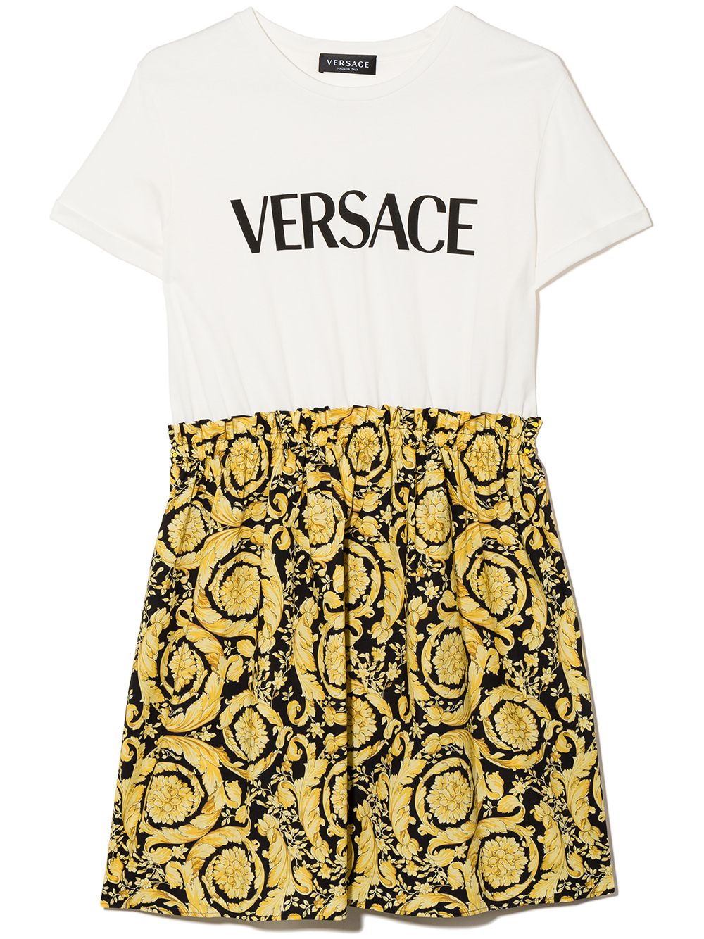 VERSACE KIDS Barocco Logo-print Dress - MAISONDEFASHION.COM