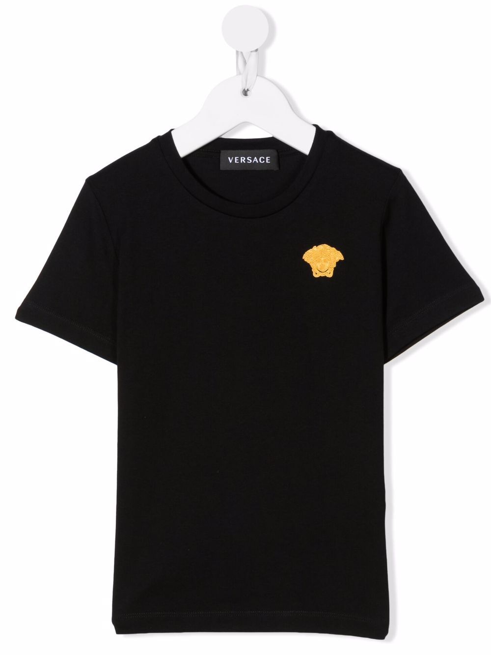 VERSACE KIDS Medusa Embroidery Short-sleeve T-shirt Black - MAISONDEFASHION.COM