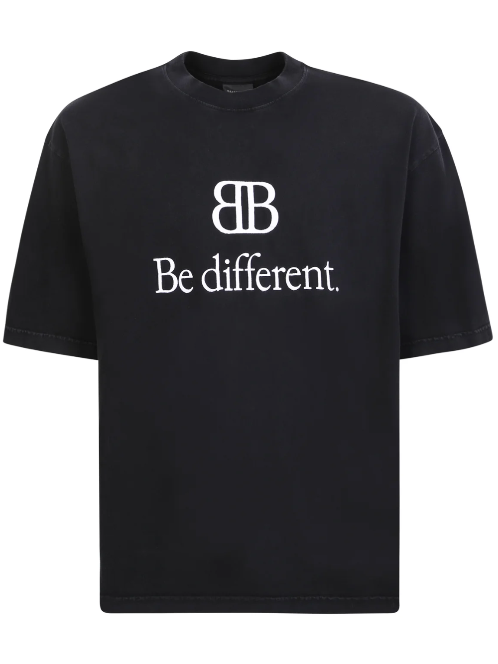 BALENCIAGA BB Be Different Printed T shirt Black MAISONDEFASHION.COM