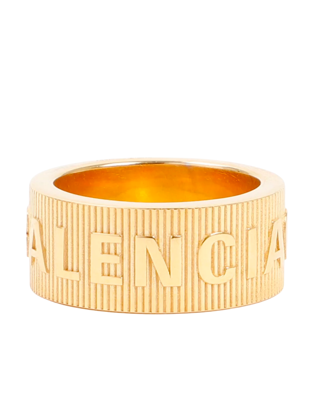 BALENCIAGA Force Striped Ring Gold - MAISONDEFASHION.COM