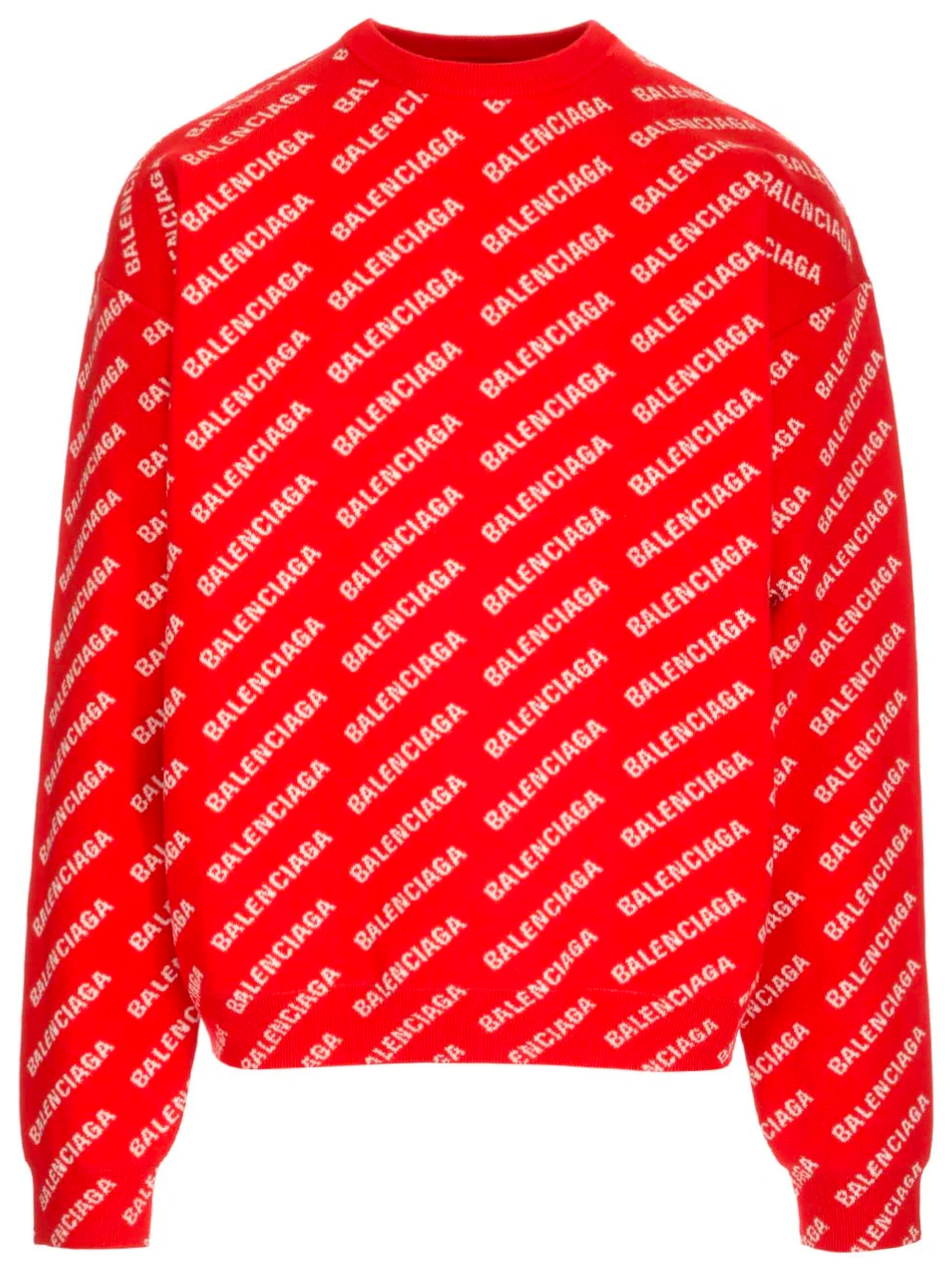 BALENCIAGA Logo Print Sweatshirt Candy Red - MAISONDEFASHION.COM