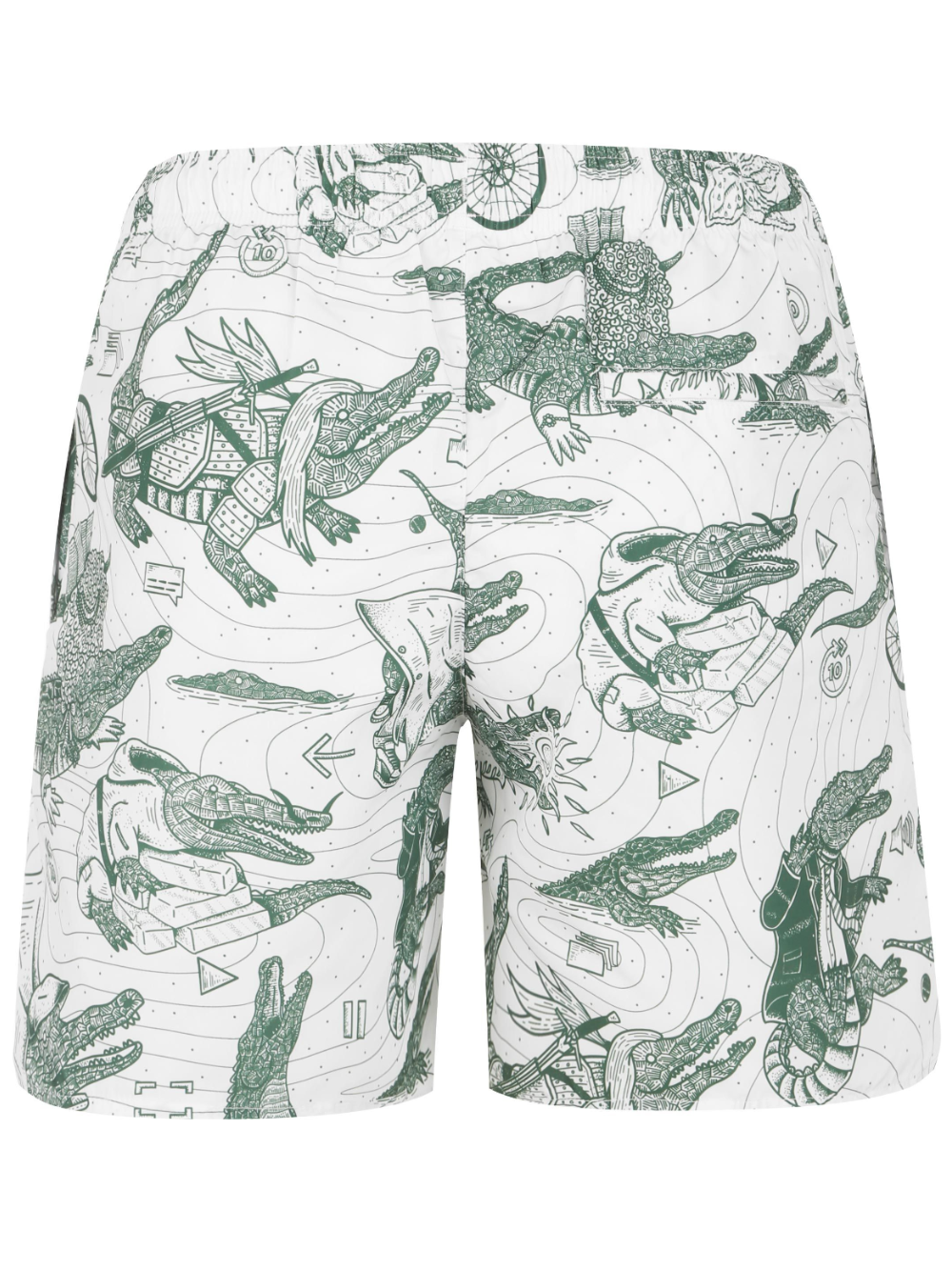 Lacoste x Netflix Swimming Swim Shorts White/Green - MAISONDEFASHION.COM