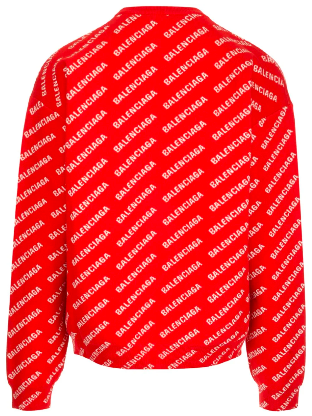 BALENCIAGA Logo Print Sweatshirt Candy Red - MAISONDEFASHION.COM