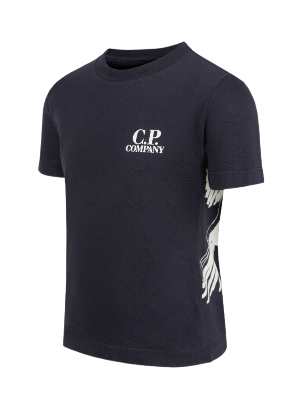 C.P. COMPANY KIDS Jersey Graphic Bird Logo T-Shirt Navy - MAISONDEFASHION.COM