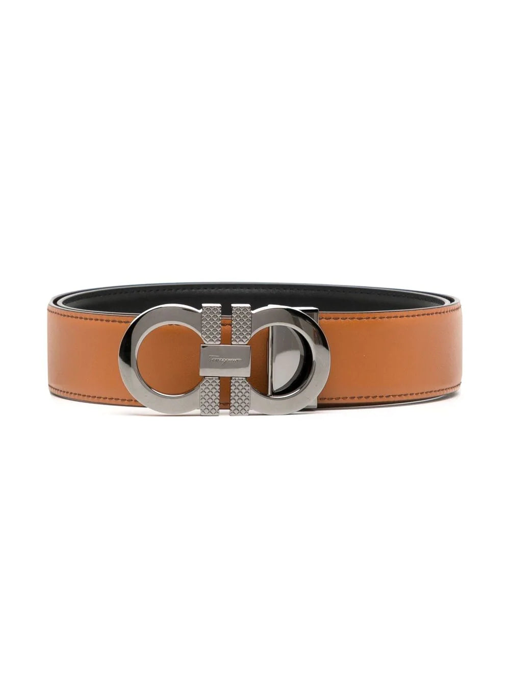 SALVATORE FERRAGAMO Reversible Leather Gancini Belt Black - MAISONDEFASHION.COM