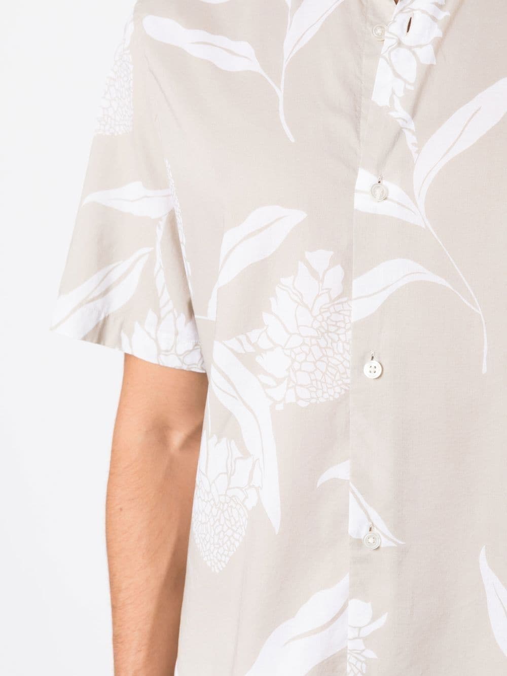 BOSS Floral Short-sleeved Shirt Light Beige - MAISONDEFASHION.COM