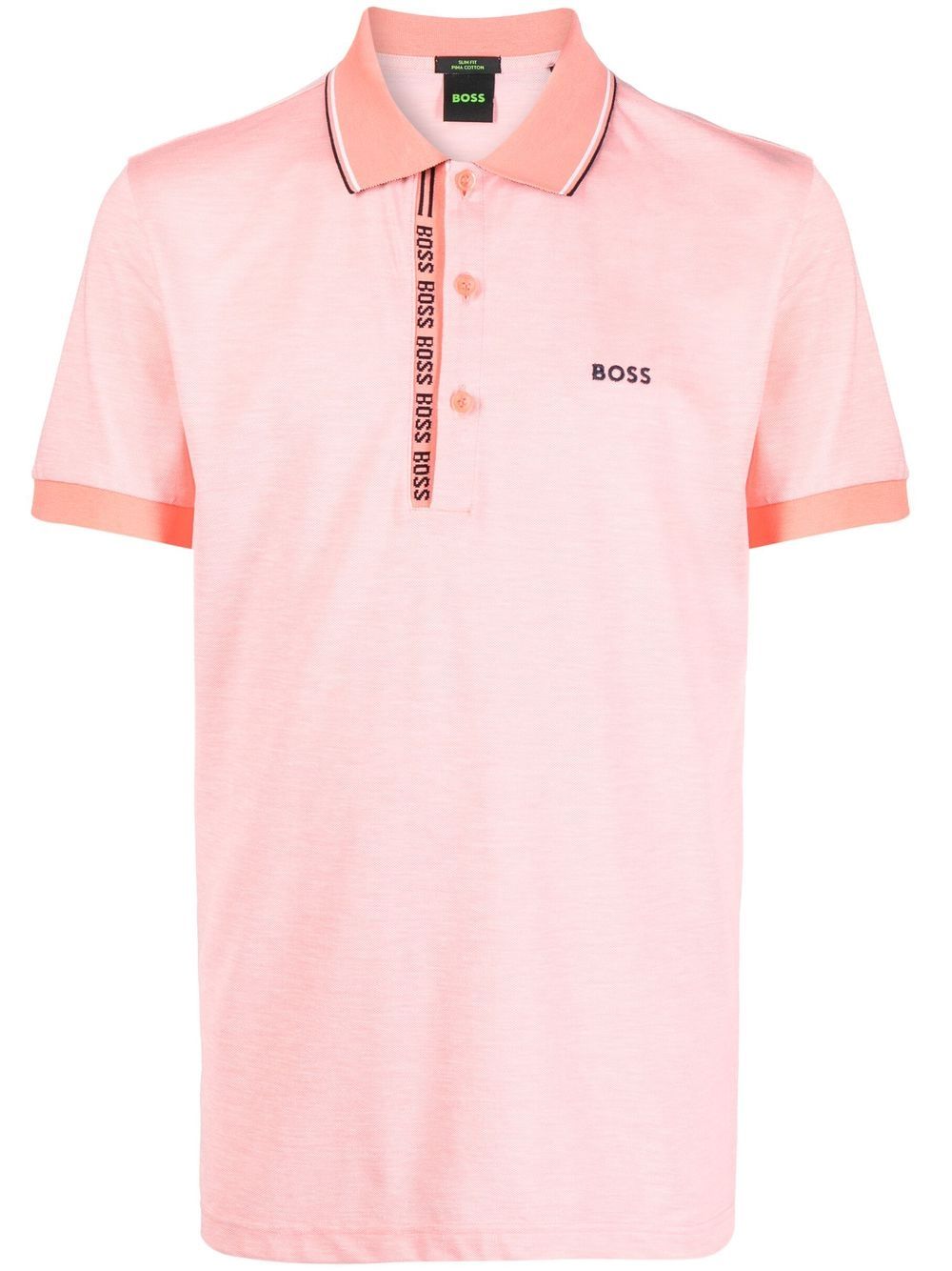 BOSS Passenger Logo-patch Polo Shirt Light Red - MAISONDEFASHION.COM