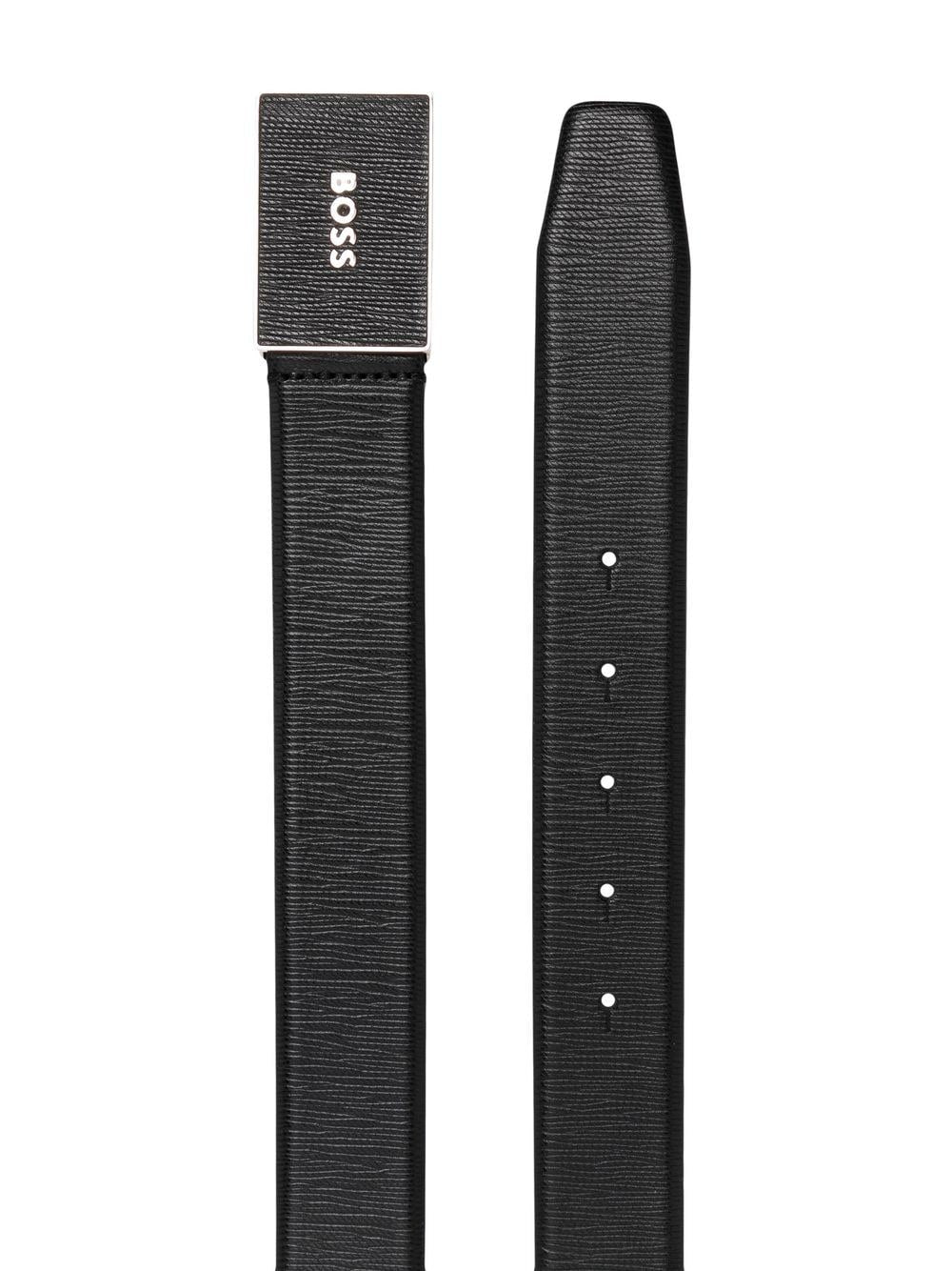 BOSS Icon-At Logo-buckle Belt Black - MAISONDEFASHION.COM