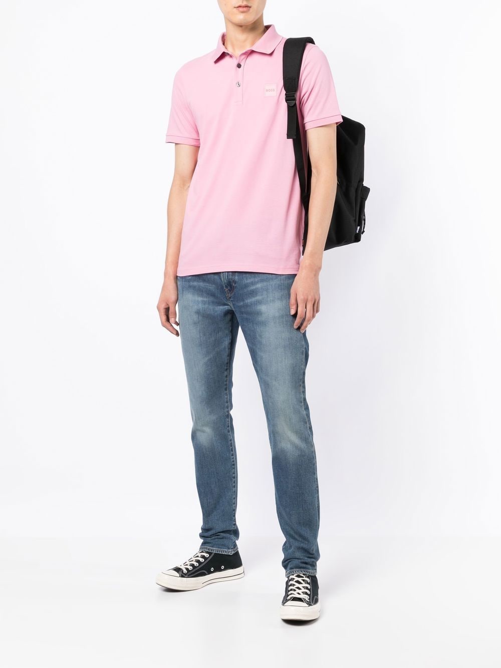BOSS Short-sleeved Polo Shirt Light/Pastel Pink - MAISONDEFASHION.COM