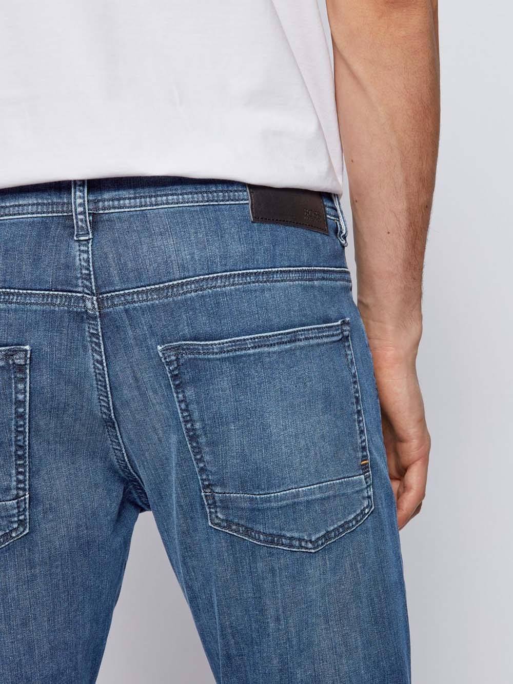 BOSS Delaware Slim Fit Stretch Jeans Blue - MAISONDEFASHION.COM