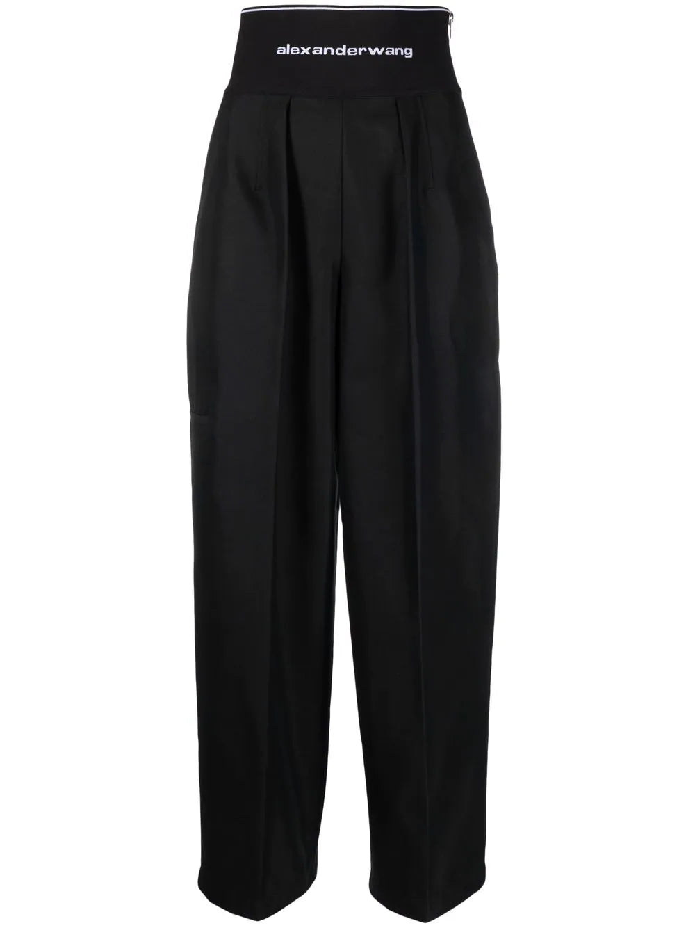 ALEXANDER WANG WOMEN High Waisted Wide-leg Trousers Black - MAISONDEFASHION.COM