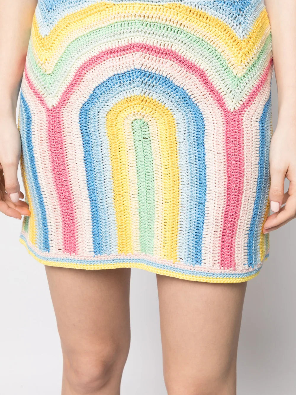 CASABLANCA WOMEN Gradient Crochet Arch Skirt Pastel Multicolour - MAISONDEFASHION.COM