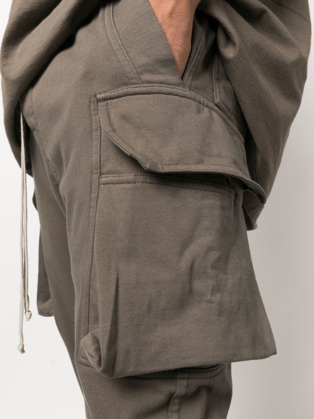 RICK OWENS DRKSHDW Multiple-pocket Drawstring-waist Trousers Dust - MAISONDEFASHION.COM