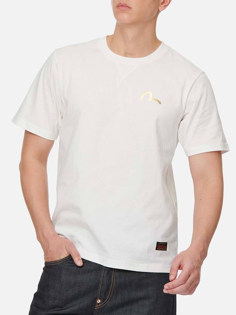 EVISU Graphic Gradated Print T-Shirt White - MAISONDEFASHION.COM