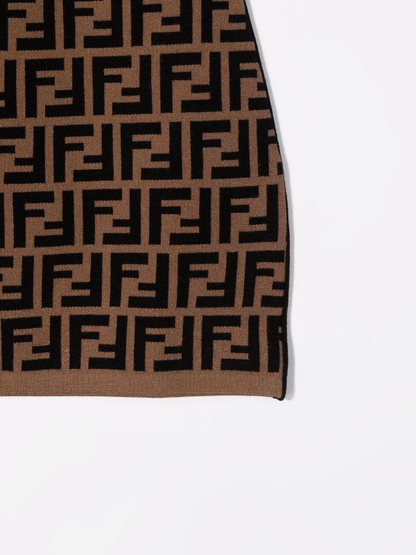 FENDI KIDS FF Motif Skirt Brown - MAISONDEFASHION.COM