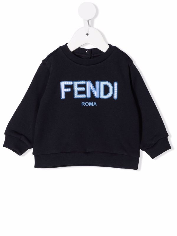 FENDI BABY Sweatshirt Navy Blue - MAISONDEFASHION.COM