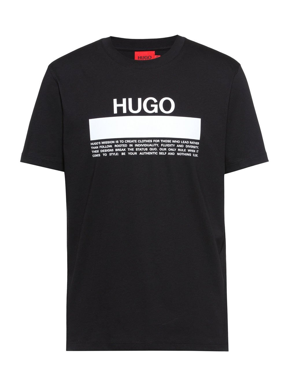HUGO Manifesto Logo T-Shirt Black - MAISONDEFASHION.COM