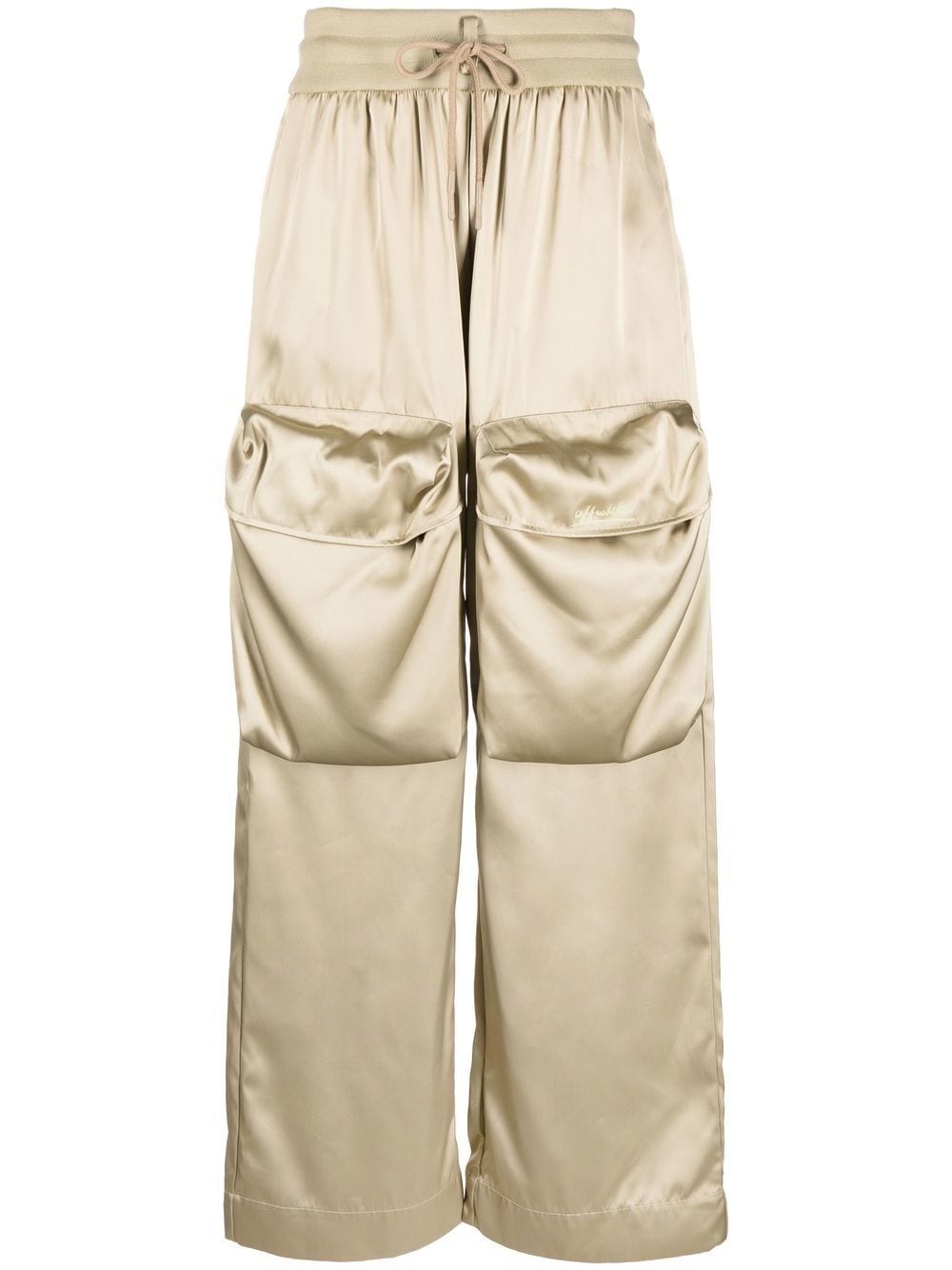 OFF-WHITE WOMEN Duchesse Cargo Trousers Green - MAISONDEFASHION.COM