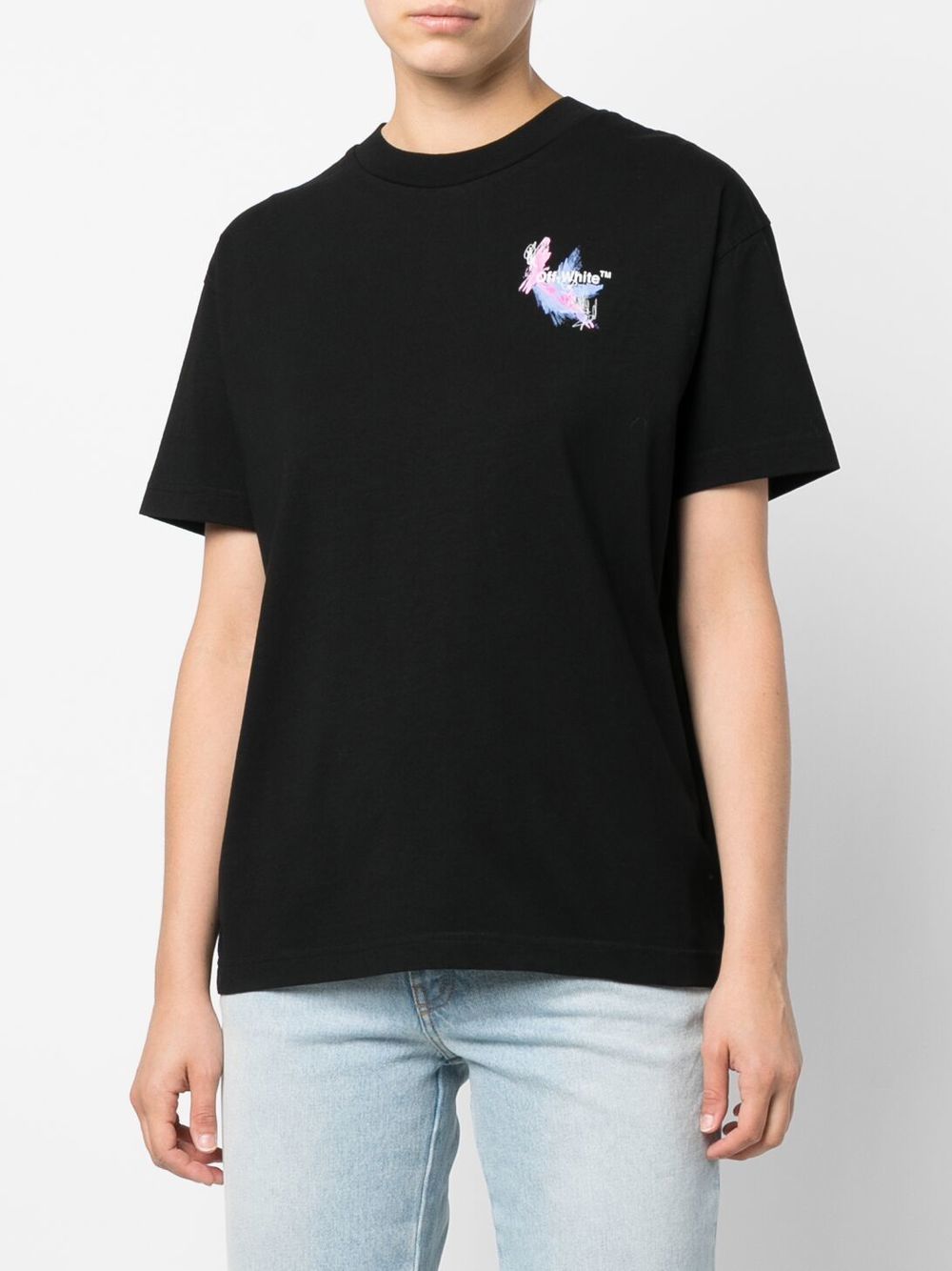 OFF-WHITE WOMEN Hotch Potch Arrow Casual T-Shirt Black - MAISONDEFASHION.COM