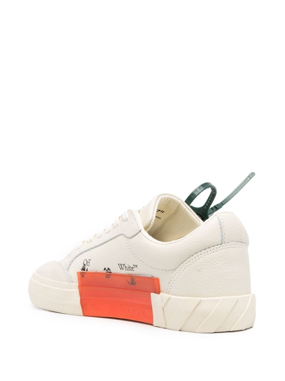 OFF-WHITE WOMEN Vulcanized Lace-up Leather Sneakers Camel - MAISONDEFASHION.COM