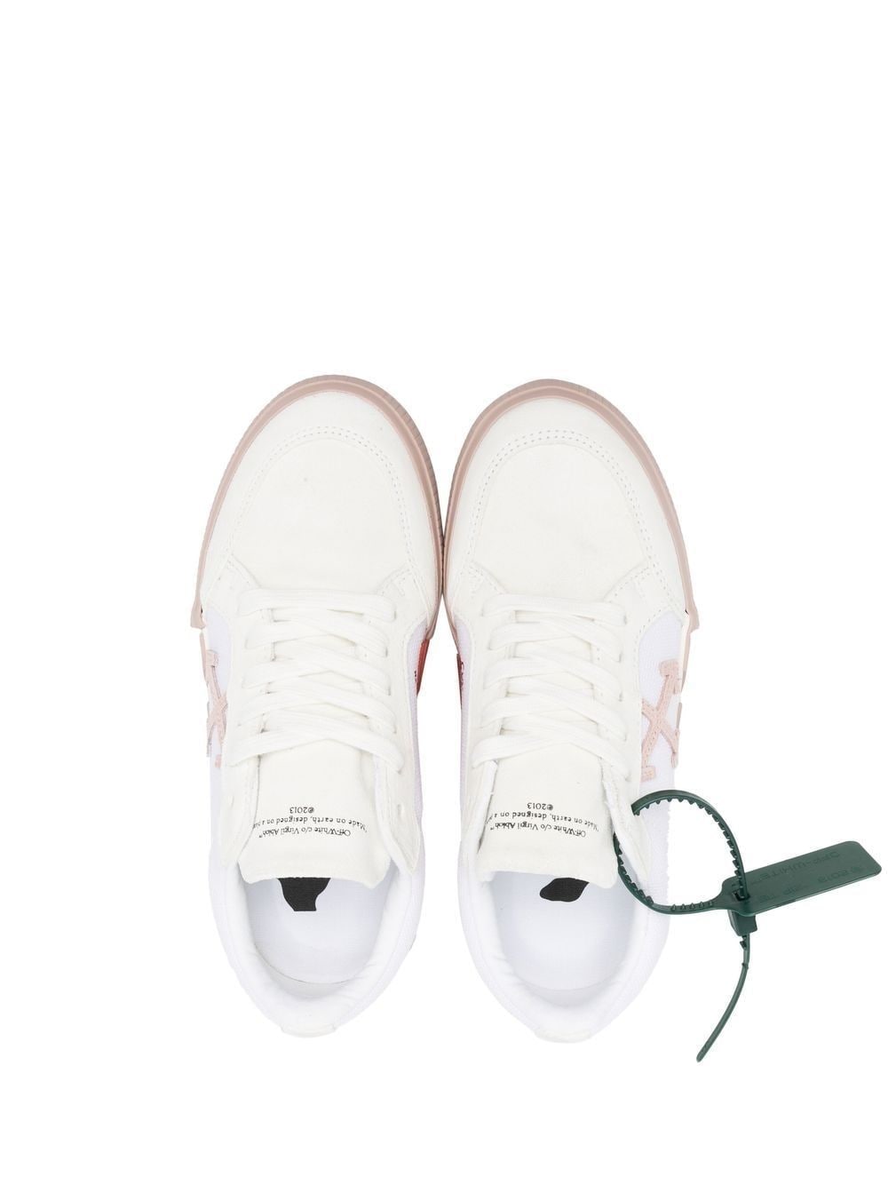 OFF-WHITE WOMEN Vulcanized Lace-up Suede Sneakers White/Pink - MAISONDEFASHION.COM