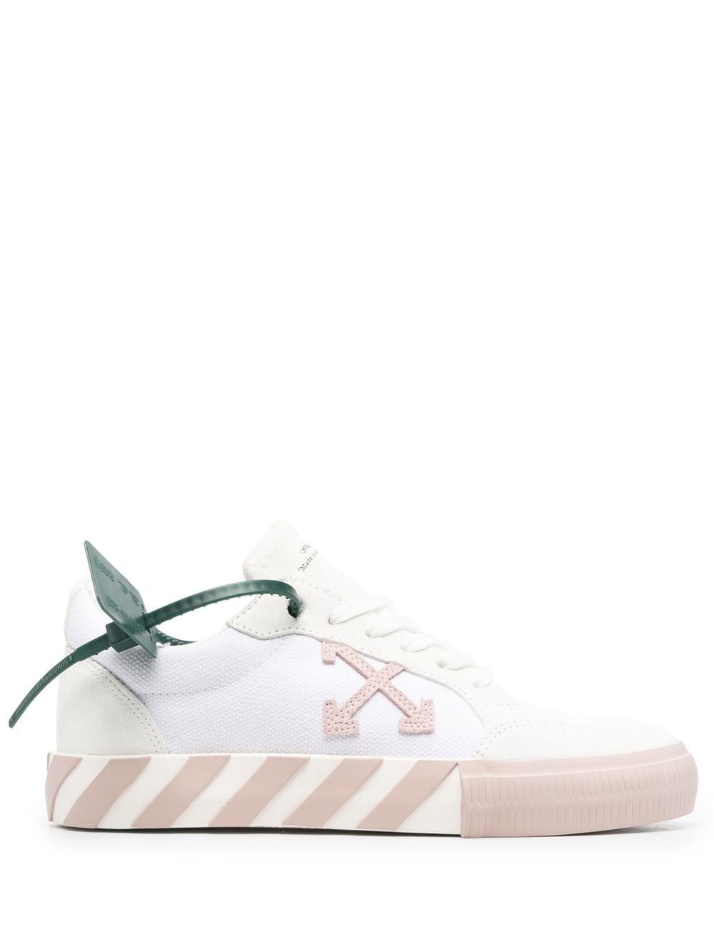 OFF-WHITE WOMEN Vulcanized Lace-up Suede Sneakers White/Pink - MAISONDEFASHION.COM