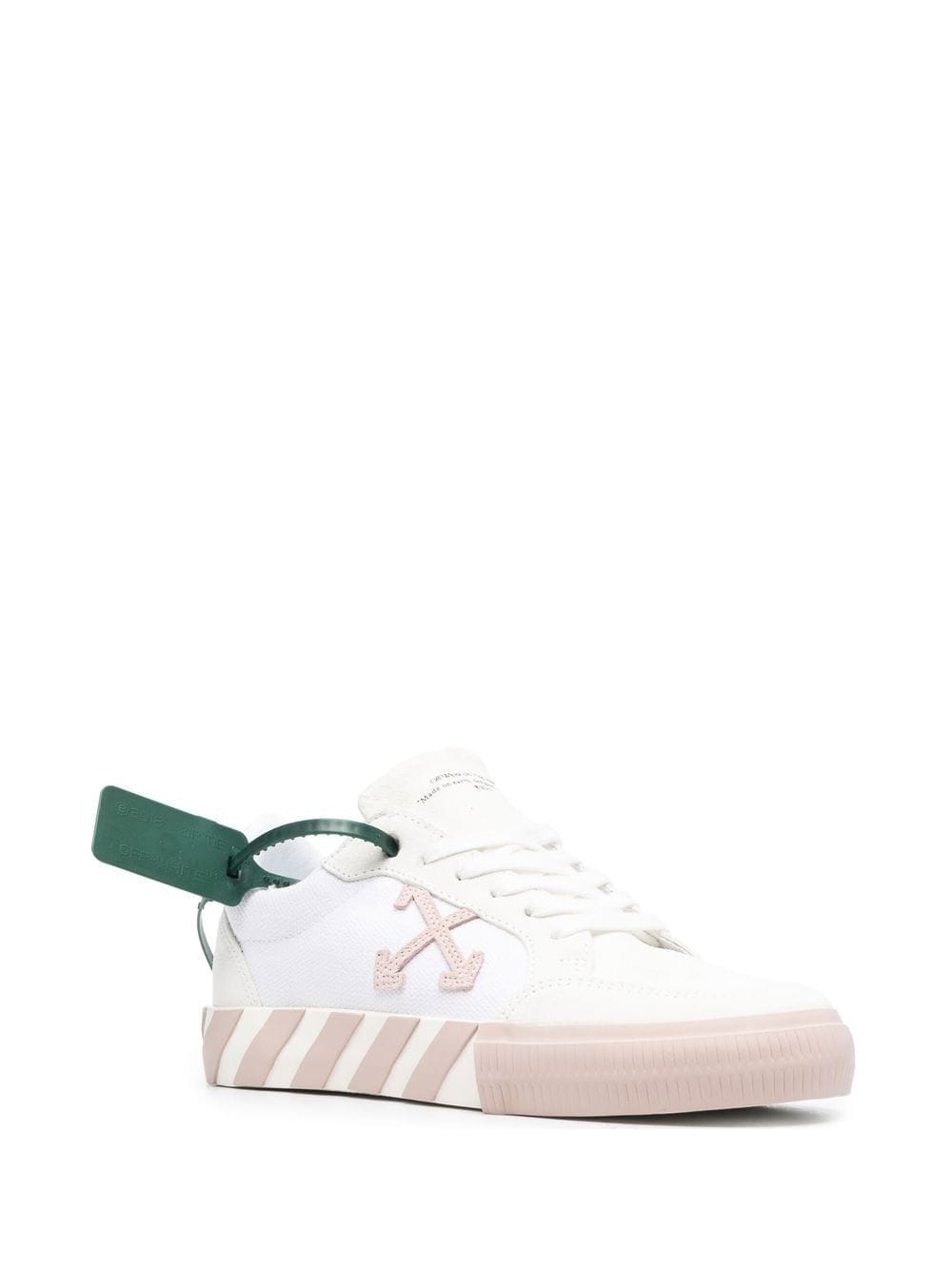 OFF-WHITE WOMEN Vulcanized Lace-up Suede Sneakers White/Pink - MAISONDEFASHION.COM