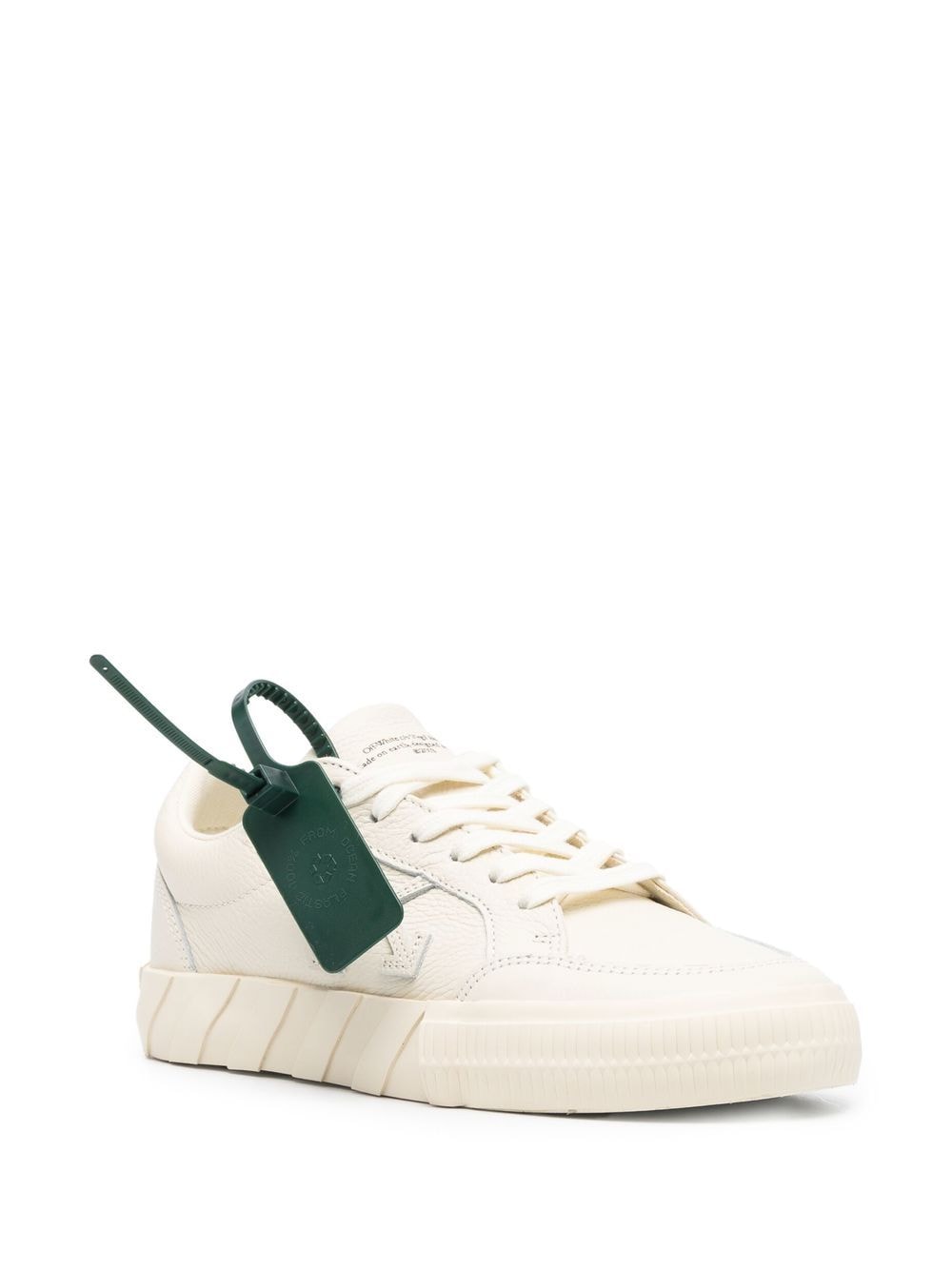 OFF-WHITE WOMEN Vulcanized Lace-up Leather Sneakers Camel - MAISONDEFASHION.COM