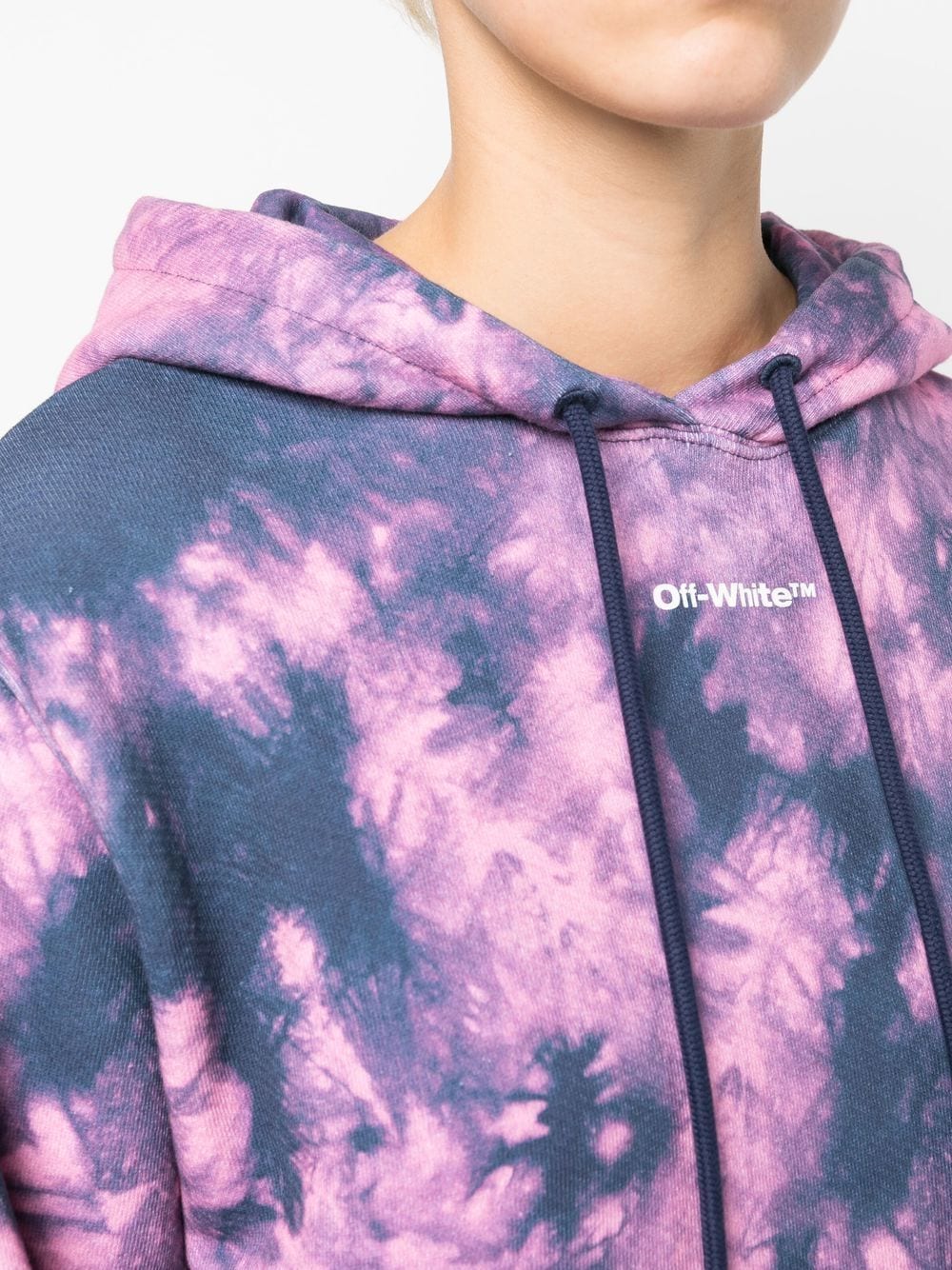 OFF-WHITE WOMEN Tie Dye Arrows Hoodie Pink/Blue - MAISONDEFASHION.COM