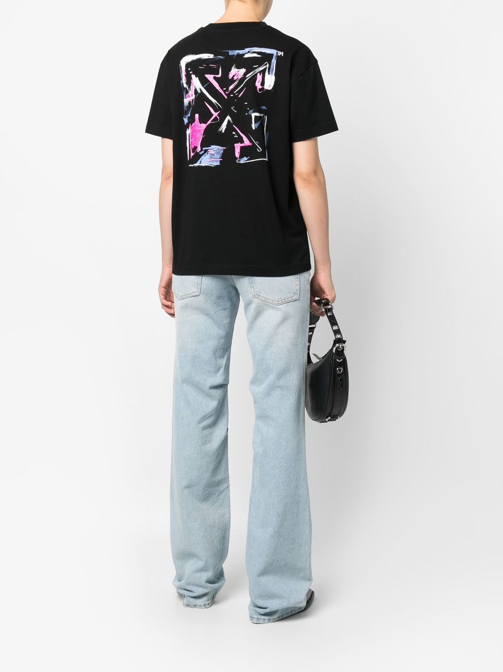 OFF-WHITE WOMEN Hotch Potch Arrow Casual T-Shirt Black - MAISONDEFASHION.COM