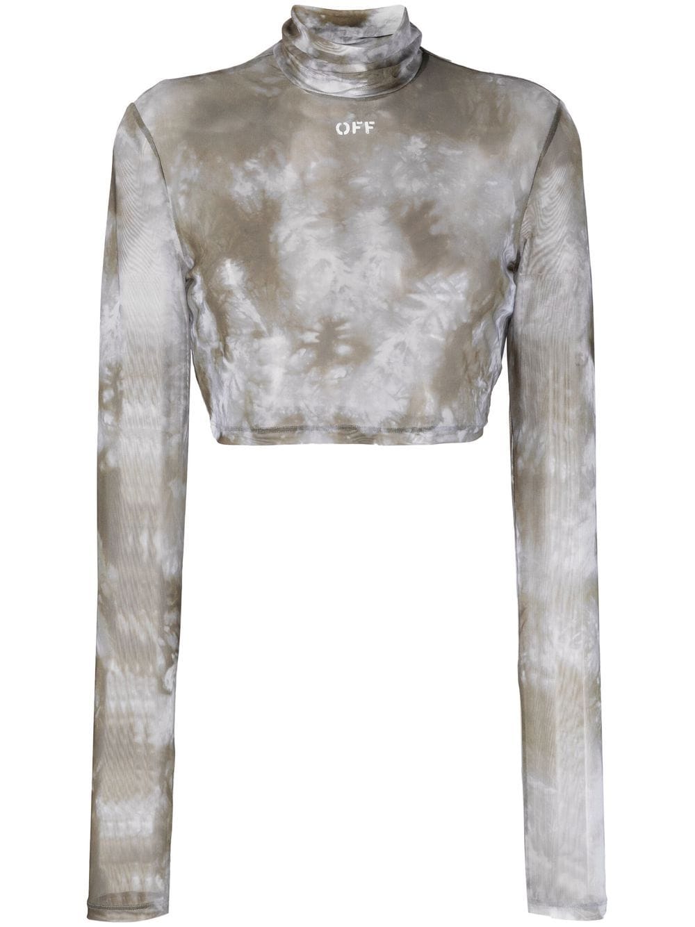 OFF-WHITE WOMEN Tie Dye Crop Top Military/Lilac - MAISONDEFASHION.COM