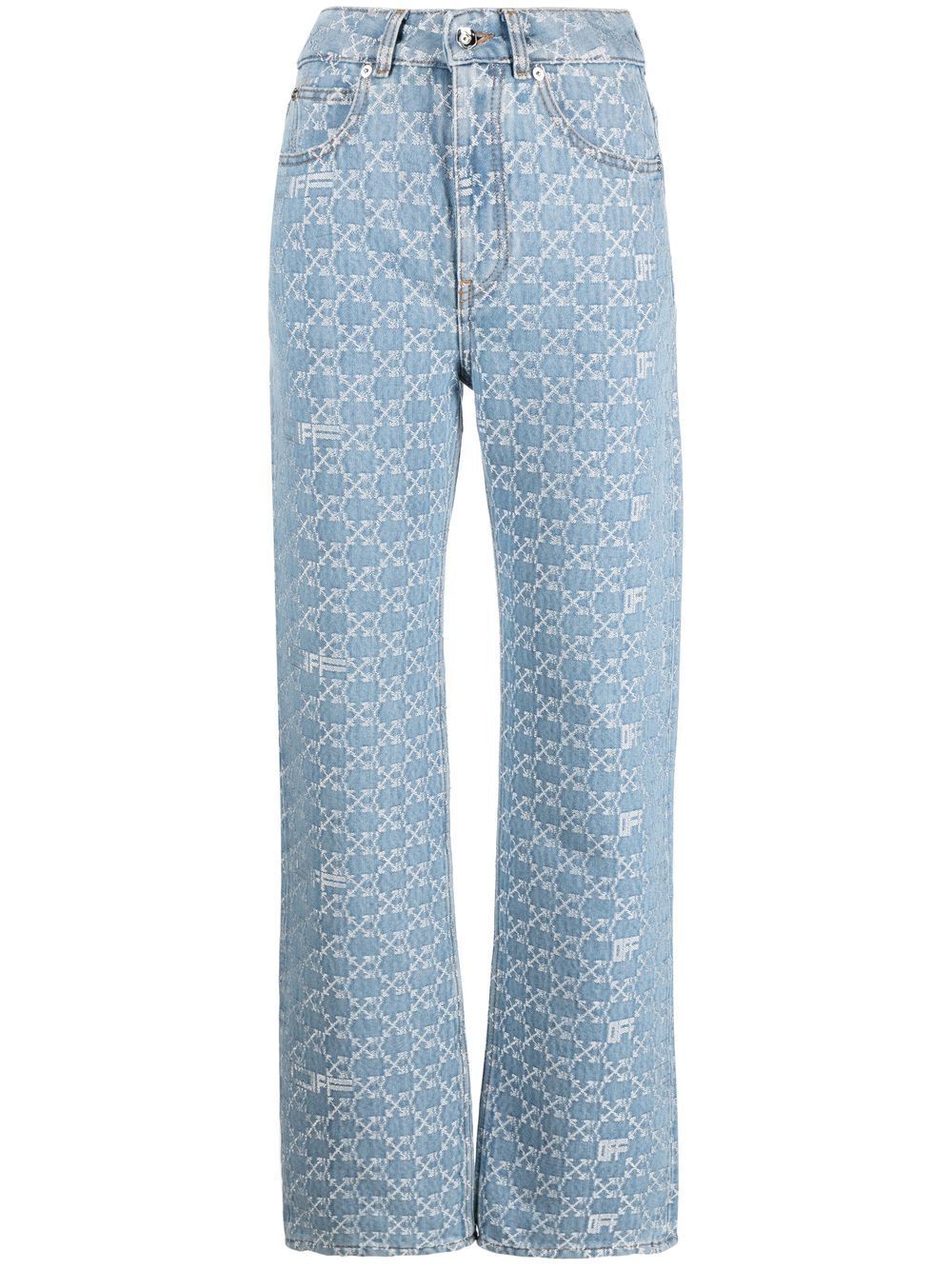 OFF-WHITE WOMEN Monogram 90’s Fit Straight Leg Jeans Light Blue - MAISONDEFASHION.COM